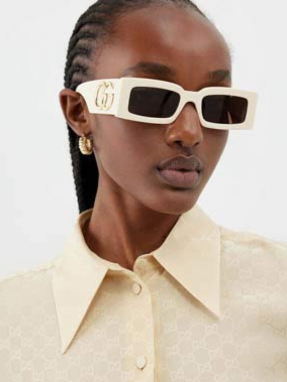 NEW GUCCI SQUARE UNISEX BEIGE GG1425S 004 SUNGLASSES